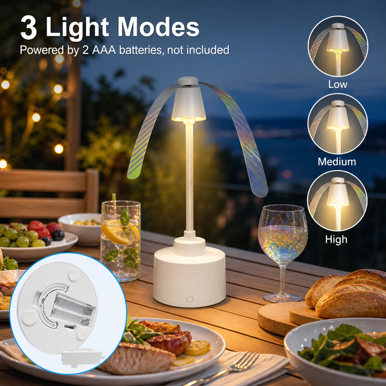 Foldable Mosquito Fly Repellent Fan 360-degree 2 Pack Electric Fly Trap with Smart LED Display