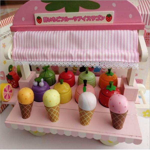 Children'S Wooden Simulation Ice Cream Cone Machine