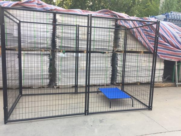 Powder Coating Welded Metal Dog Kennels For Large Dogs Black Color Easy Install