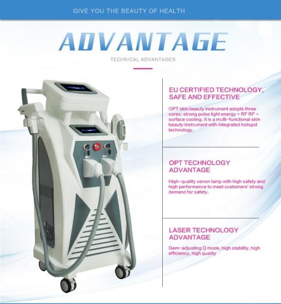 Multifunction 3 In 1 OPT Beauty Machine Elight Ipl Hair Removal