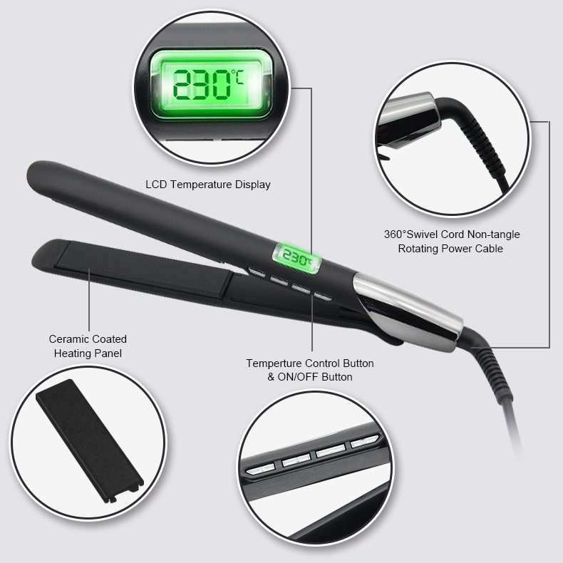 Домашние волосы Straightner пользы 45W LCD плоские керамические покрытые для людей