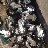 85mm Rubber Casters Swivel Threaded Stem 110lbs Capacity