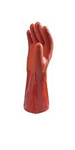 Grip Grain Finish Hand Pvc Heavy Duty Industrial Safety Working Gloves Cotton Liner Orange Full Coated Pvc Dip Gloves