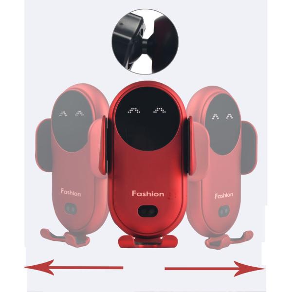 QI 10W Phone Stand Wireless Charger Gravity Auto Clamping For Car