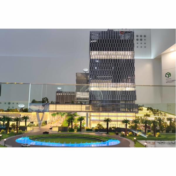 Modern Office Architectural Scale Model 1:150 Integrated Green Spaces