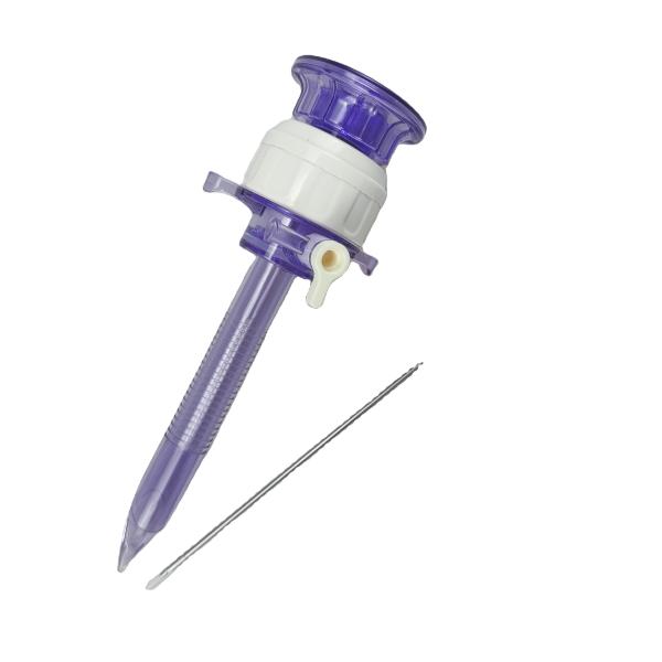 Trocar médico descartável sem lâmina com manga para cirurgia