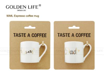 New Bone China Material Ceramic Coffee Mugs 90cc Durable With Mon / Dad Design