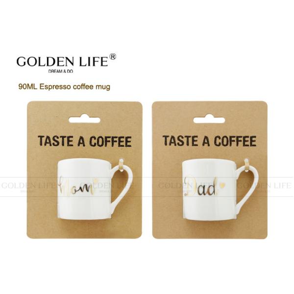 New Bone China Material Ceramic Coffee Mugs 90cc Durable With Mon / Dad Design