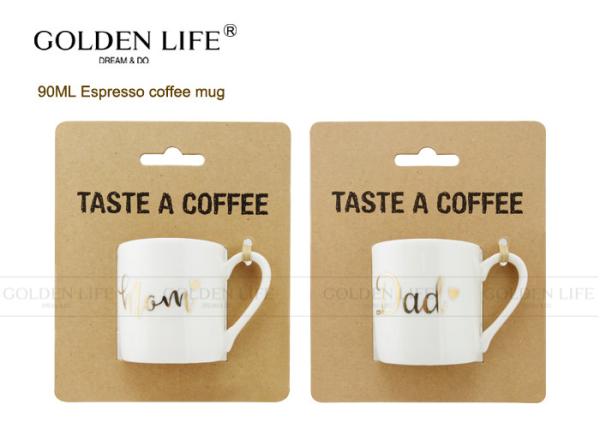 New Bone China Material Ceramic Coffee Mugs 90cc Durable With Mon / Dad Design