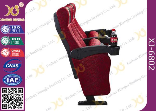 Ergonomic Steel Frame Powder Coated Cinema Theater Chairs With Cupholder