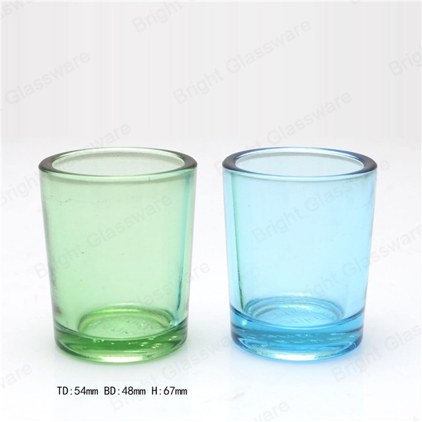 Best quality solid green shot glass, green candle holder for wholesale