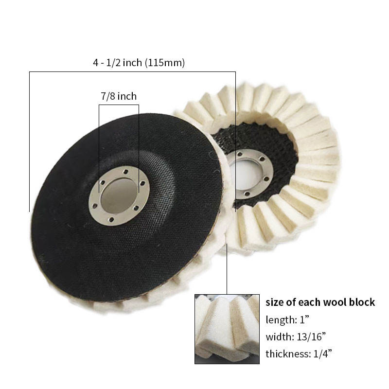 Metal Buffing Sander Wool Felt 80-240 Grit Flap Disc Wheel Marble Fiberglass Backing
