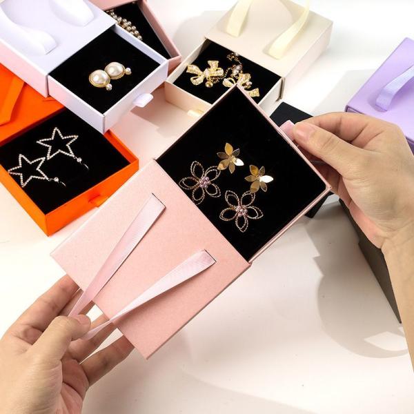 Slider Drawer Paper Box For Jewelry Set Earrings Necklace Packaging