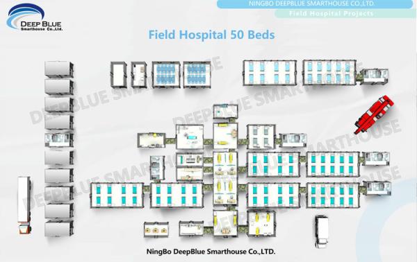 Sistema modular dobrável Deepblue Hospital de implantação rápida Habitação de emergência Abrigo Isolamento Hospital de campanha