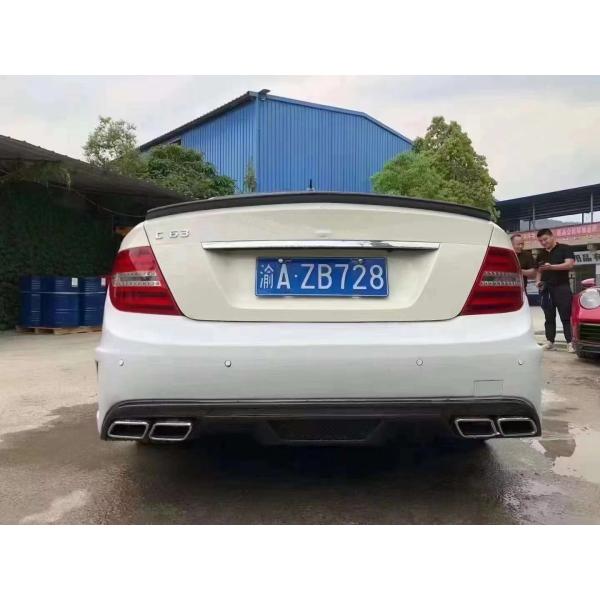 Pour Mercedes W204 C63 Body Kit W204 Série noire améliorée Style avant et arrière pare-chocs Hood Widebody Kit