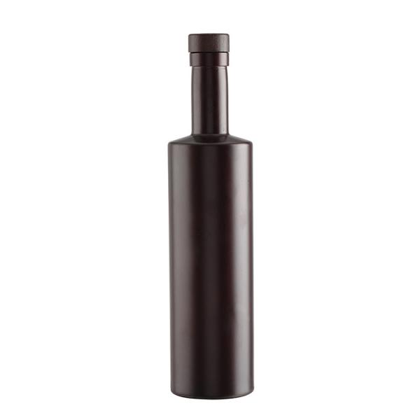 Garrafa de vinho de vidro transparente preto fosco com tampa de parafuso 200 ml 375 ml 500 ml 750 ml
