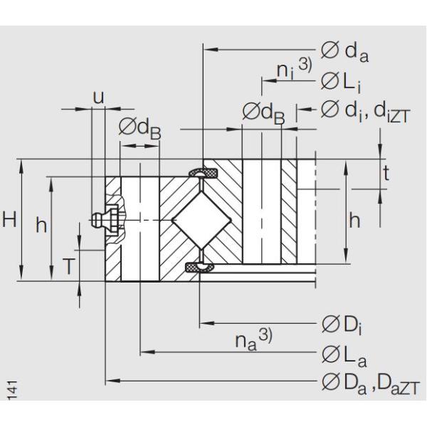 XU120179 rollers slewing bearing made in china124.5x234x35mm crossed roller bearing made in china