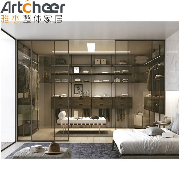Customized Size Walk In Wardrobe with Eco-Friendly Material and Modern Stylish Design for Bedroom