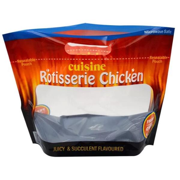 Rotisserie Chicken Packaging Side Gusset Bags , Quad Sealed Bags