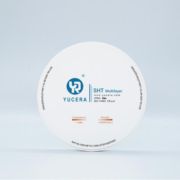 Highly Aesthetic Effect Dental Zirconium Blank SHT Multilayer 100 Powder in Dental Lab Use for Making Perfect Denture