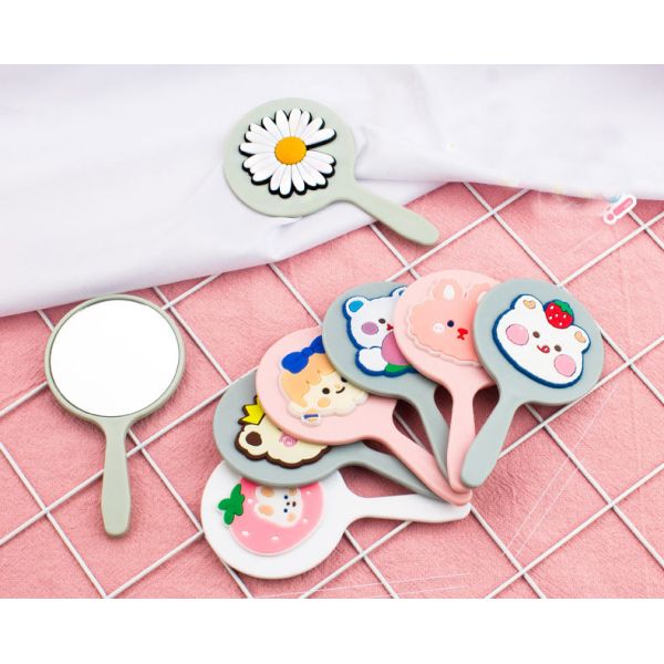 Makeup Cosmetic Mirror for Promotional Gift Korean Japanese Ins Cute Style Hand Cosmetic Mirror, Portable Travel Makeup Mirror