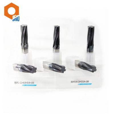TiAlN Coating Carbide Thread Milling Cutter 45-65 HRC Multi Pitch