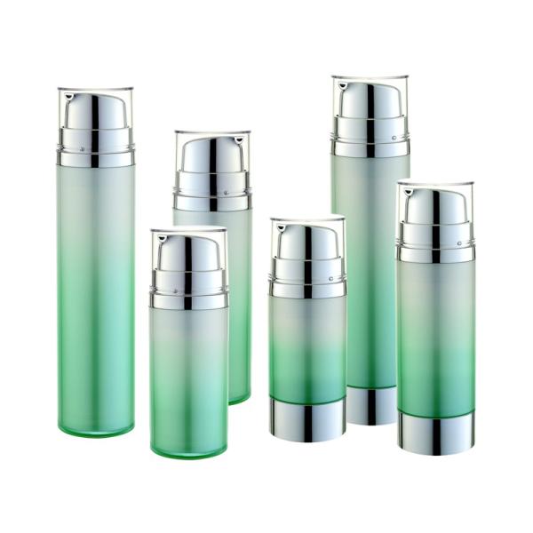 15ml 30ml 50ml PMMA Empty Airless Pump Bottle Silver Airless Dispenser Bottles