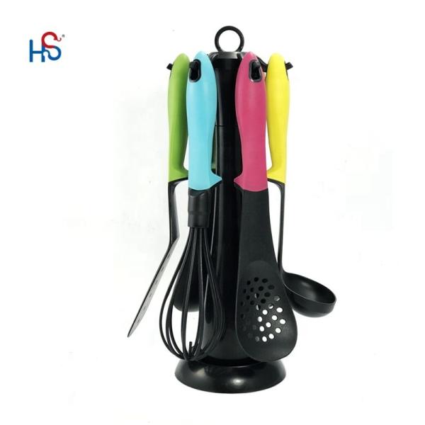 Food Grade Eco-Friendly Kitchenware Non Stick Utensil Set with Heat Resistant Spoons