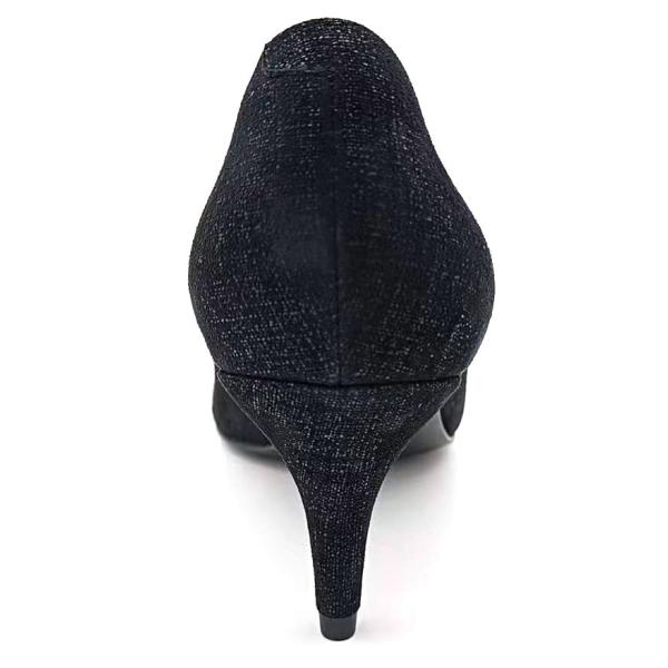 customized Black Women Heels , Slingback Pump Heels With Leather Material
