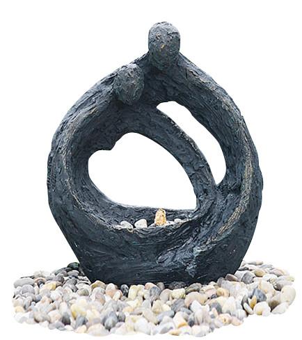 Abstract Couple Copper Water Fountains With Stainless Steel Ball