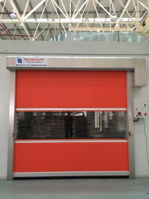 Porta automática de persiana industrial de alta velocidade, espessura de cortina de PVC de 1,2 mm