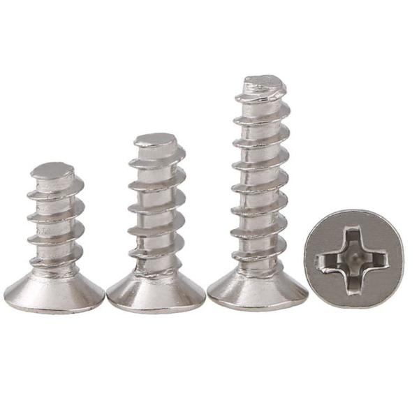 Stainless Steel M2 Flat Head Screw , Blunt Round 4mm Self Tapping Screw