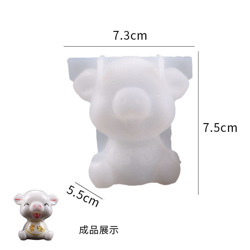 Crystal dropper mold, multiple teddy bear geometric animal 3D unicorn blessing rabbit silicone molds
