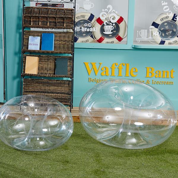 0Sofá de balão transparente de PVC de 0,2 mm 1 m para crianças brincarem ou sentarem-se na relva