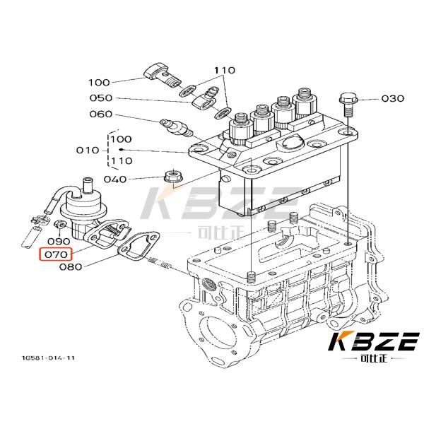КБЗЕ ПУМПА ПО ТРАНСФЕРНОМ ТАБЛИВУ 1C010-52032 ULPK1007 1C01052032 для KUBOTA V3300 V3800 Трактор M6040 M6800