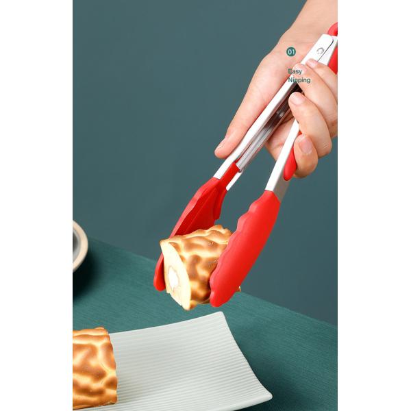 Схват гриля БАРБЕКЮ силикона 9 дюймов не вставляет барбекю зажимает нержавеющие схваты салата