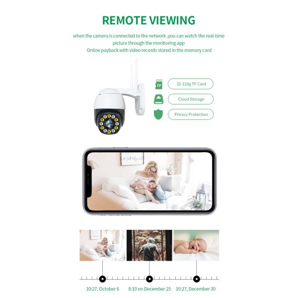 2MP 1080P Outdoor Security Tuya Smart 4G Auto Trail PTZ Camera With Motion Detection