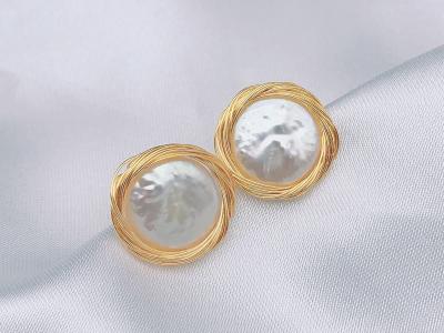Natural Pearl Necklaces  Charmming Korean Fashion Pearl Earrings For Women Hoop Round Earring Jewelry