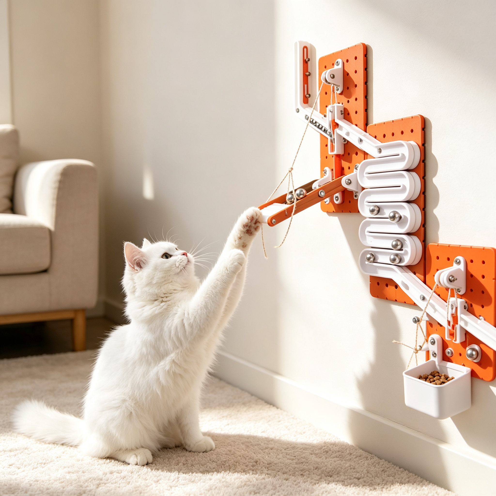 Marble Maze Cat Treat Puzzle Wall Mount Enrichment Toy 3d Printed Cat Accessories