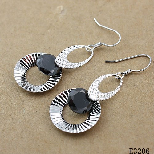 Red  Rhinestone Main Stone Jewelry Dangling Earrings For Women Gift 10g