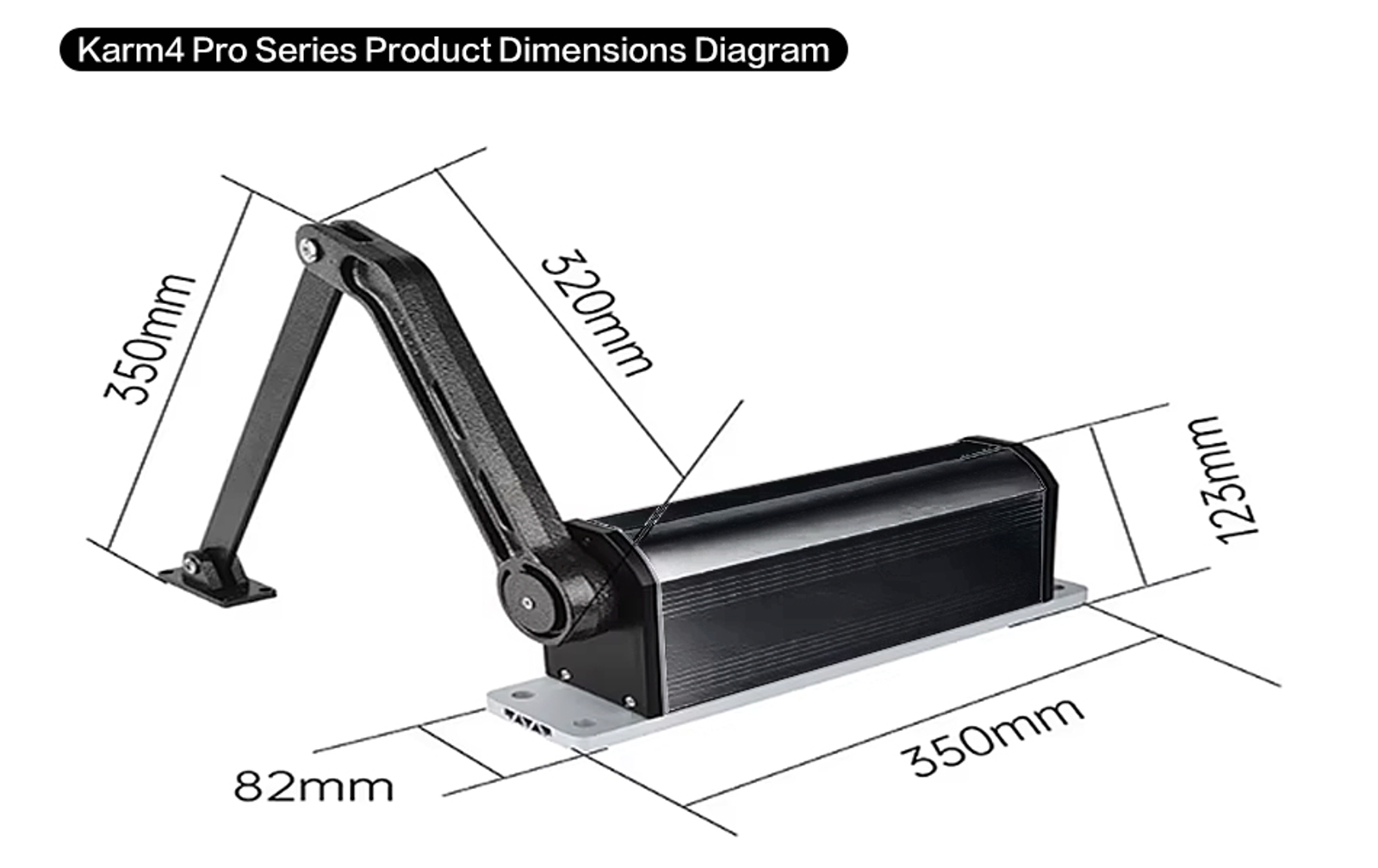 Karm4 Pro 24V Articulated Arm Swing Gate Opener 250KG Access Control Anti Pinch Protection