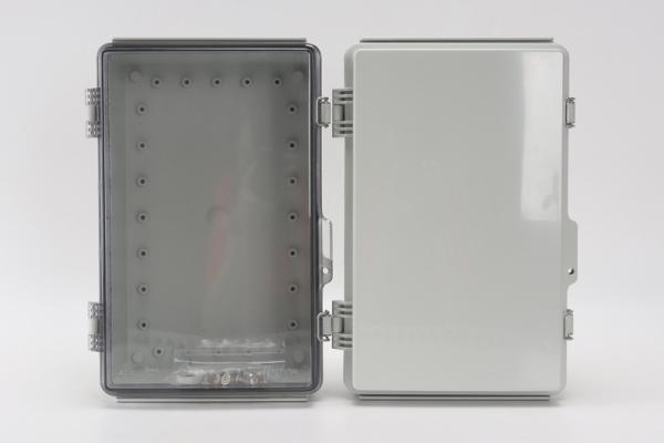 275x175x110mm / 10.82x6.89x4.33 Hinged Lid Junction Box Solid Gray Lid ABS Plastic