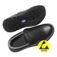 Sapatos de segurança ESD pretos para salas limpas industriais antiderrapantes confortáveis