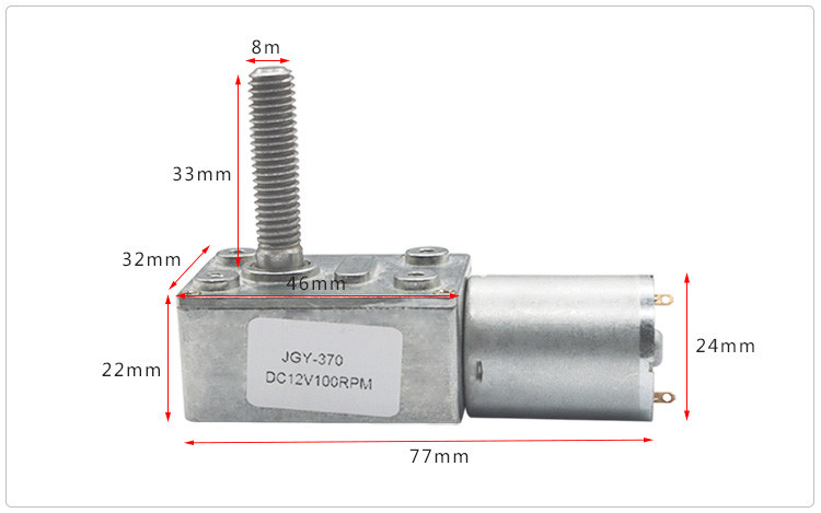 Продетый нитку вращающий момент 150rpm мотора 24V коробки передач вала квадратный высокий