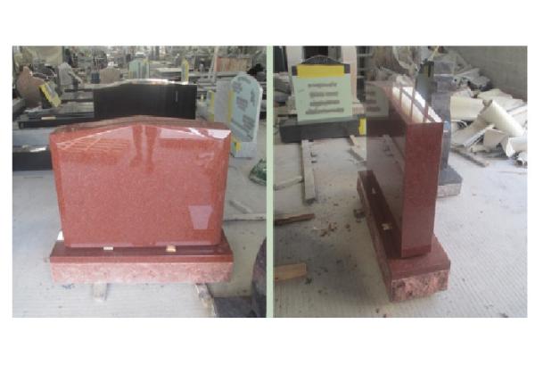 Red Polished Sketch Granite Memorial Headstones 37.6Mpa Bending Strength