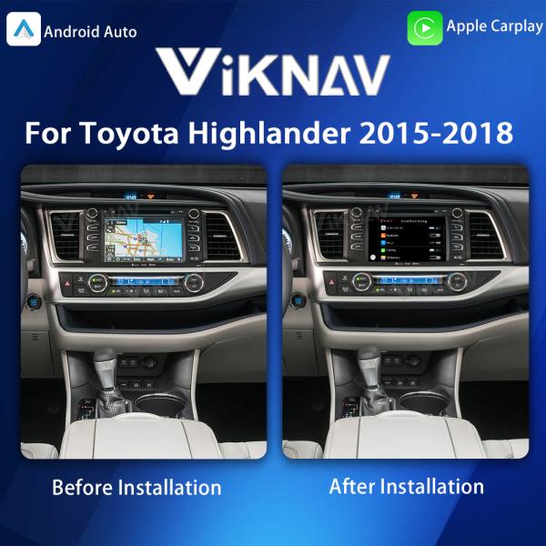 Viknav Linux System Decoder Box Apple Android Wireless Auto CarPlay для Toyota Highlander 2015-2018 года года выпуска