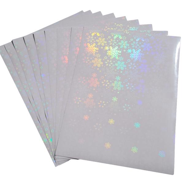 A4 Self Adhesive Transparent Cold Holographic Snowflake Lamination Film For DIY Scrapbook Photo Protection