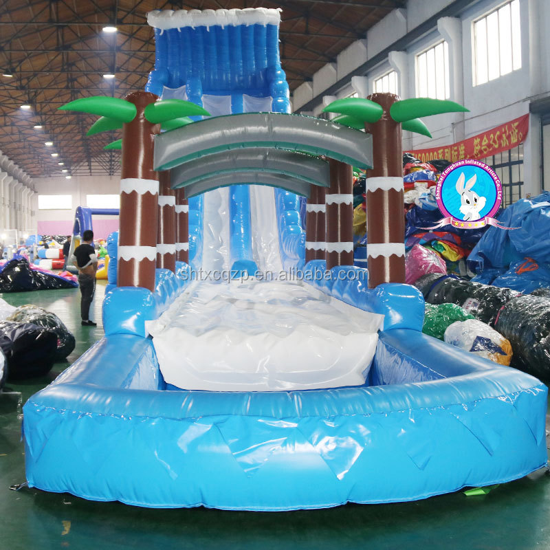 Long Double-lane Pool Water Slide Inflatable Water Slide