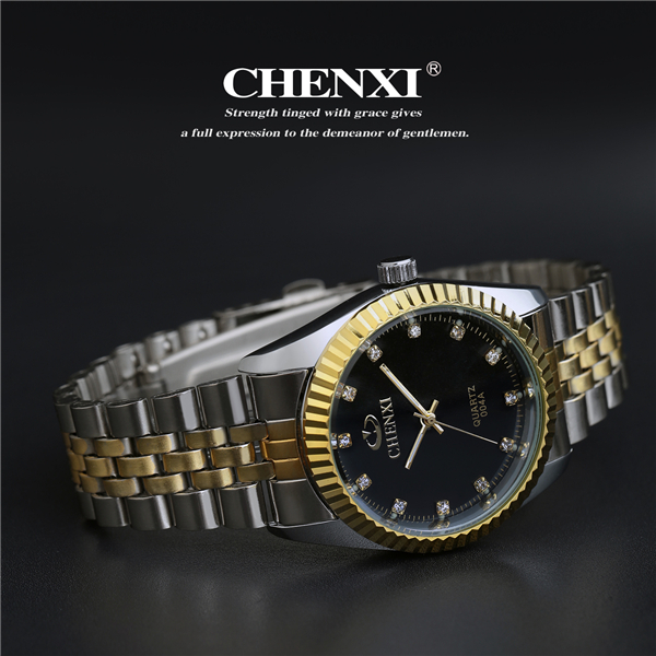 Online B2B B2C Selling Fashion Gold Watches Two Tone Color Stainless Steel Male Watches