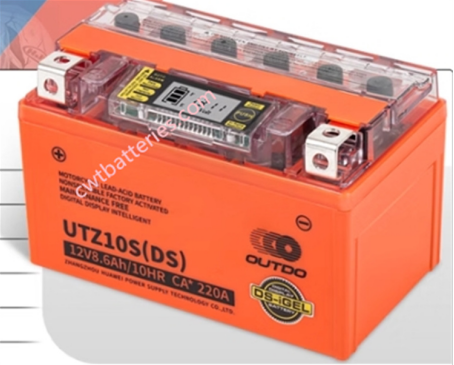 OUTDO UTZ10S(DS) 12V 8.6AH Batería recargable Nueva Batería Original de Color Naranja para Motocicletas